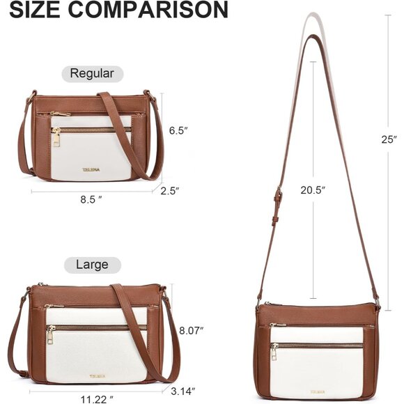 Leather Crossbody Bag for Women Adjustable Strap Chic Travel Purse - Picture 6 of 7